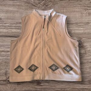Liz Claiborne Pink Fleece Vest Jacket - Plus Size - 2X